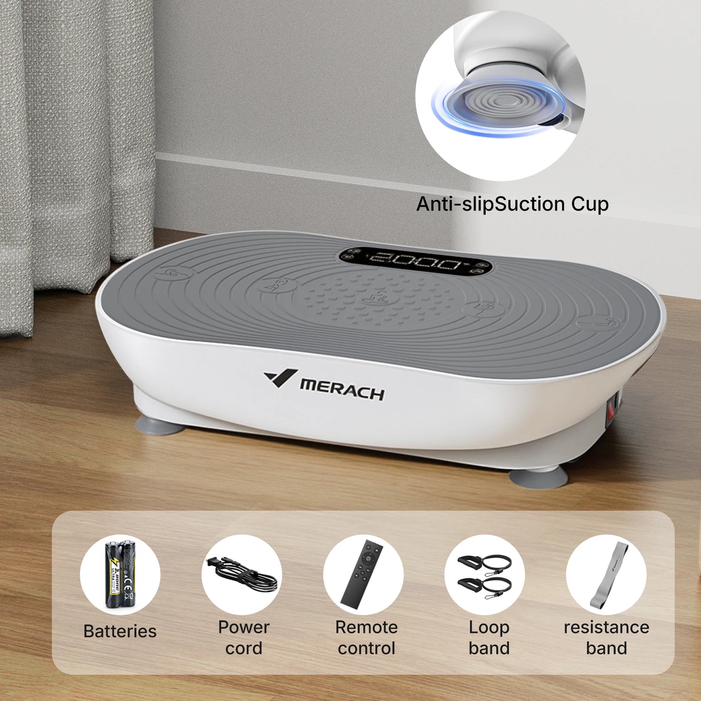 Piattaforma Vibrante MERACH Dimagrimento Tonificazione 99 Livelli Velocità Vibrazione Potenziata Bluetooth Touchscreen LED