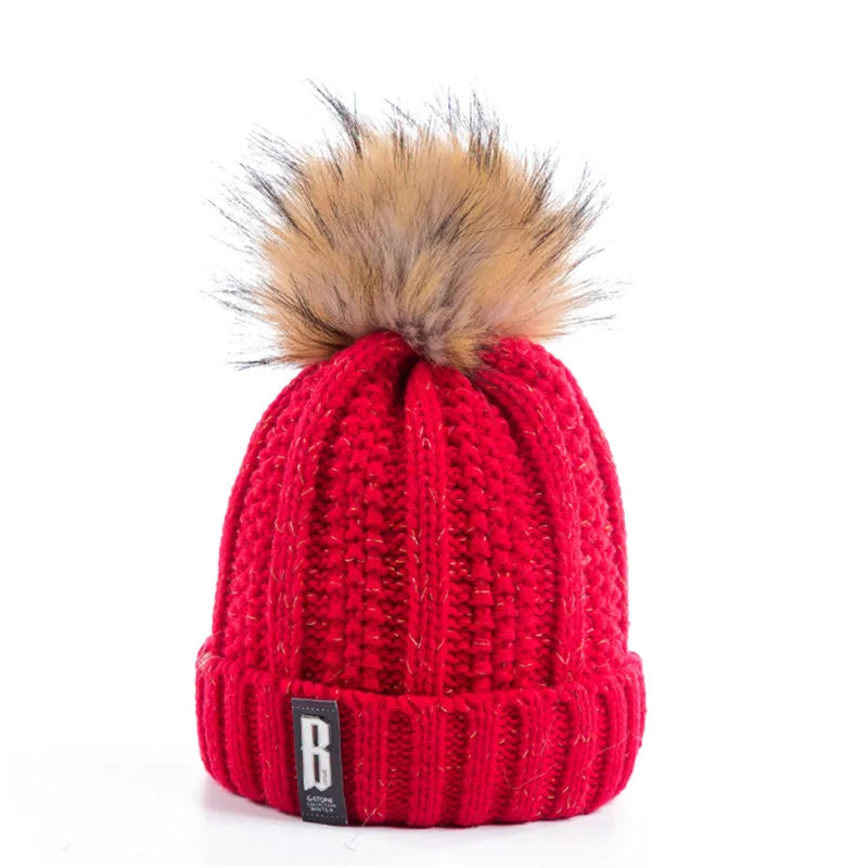 Cappello Invernale Da Donna Con Pompon Pelliccia Foderata Berretto In Lana Lavorato A Maglia Caldo E Elegante Streetwear
