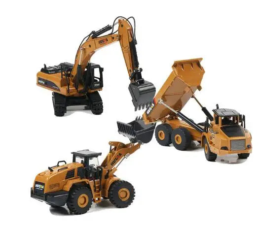 Set Veicoli Da Costruzione In Metallo Scala 1 50 Autocarro Con Cassone Escavatore Trattore Per Appassionati Di Costruzioni