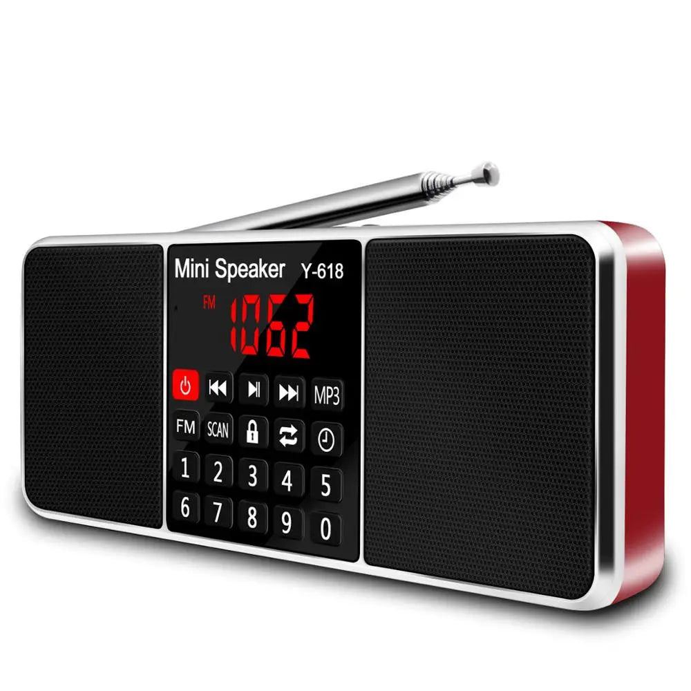 Lefon Ricevitore Radio FM Digitale Portatile Con Altoparlante Lettore MP3 USB Scheda TF Display LED Spegnimento Dell Ora
