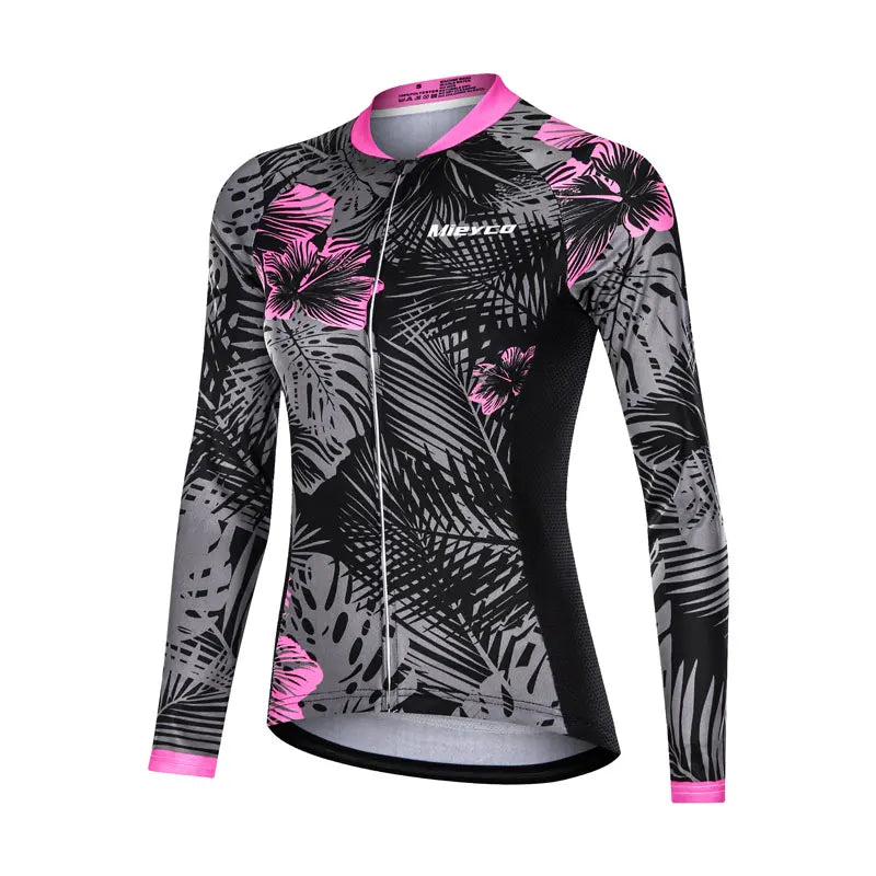 Mieyco Completo Ciclismo Donna Set Maglie a Maniche Lunghe in Poliestere Protezione UV Jersey