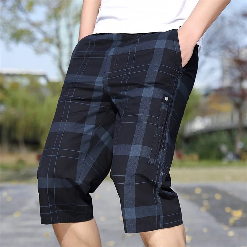 Pantaloncini Cargo Uomo Plus Size 6XL Lunghezza Al Ginocchio Cotone Elasticizzato Tasche Militari Bermuda Capri