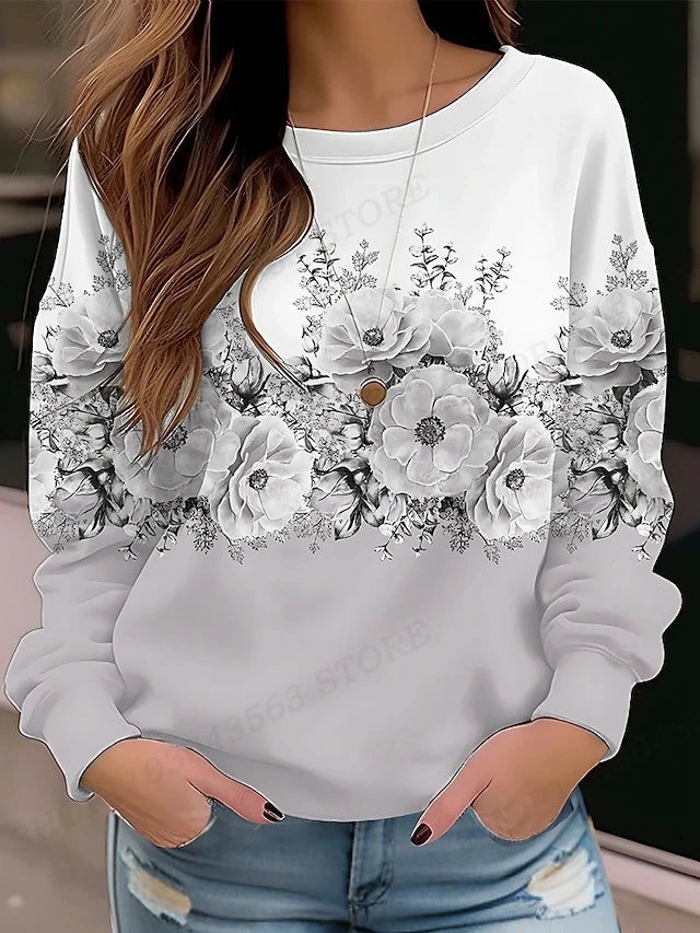 Felpa Con Cappuccio Floreale Y2K Da Donna Collo A O Modello Ragazza Abbigliamento Fiorito