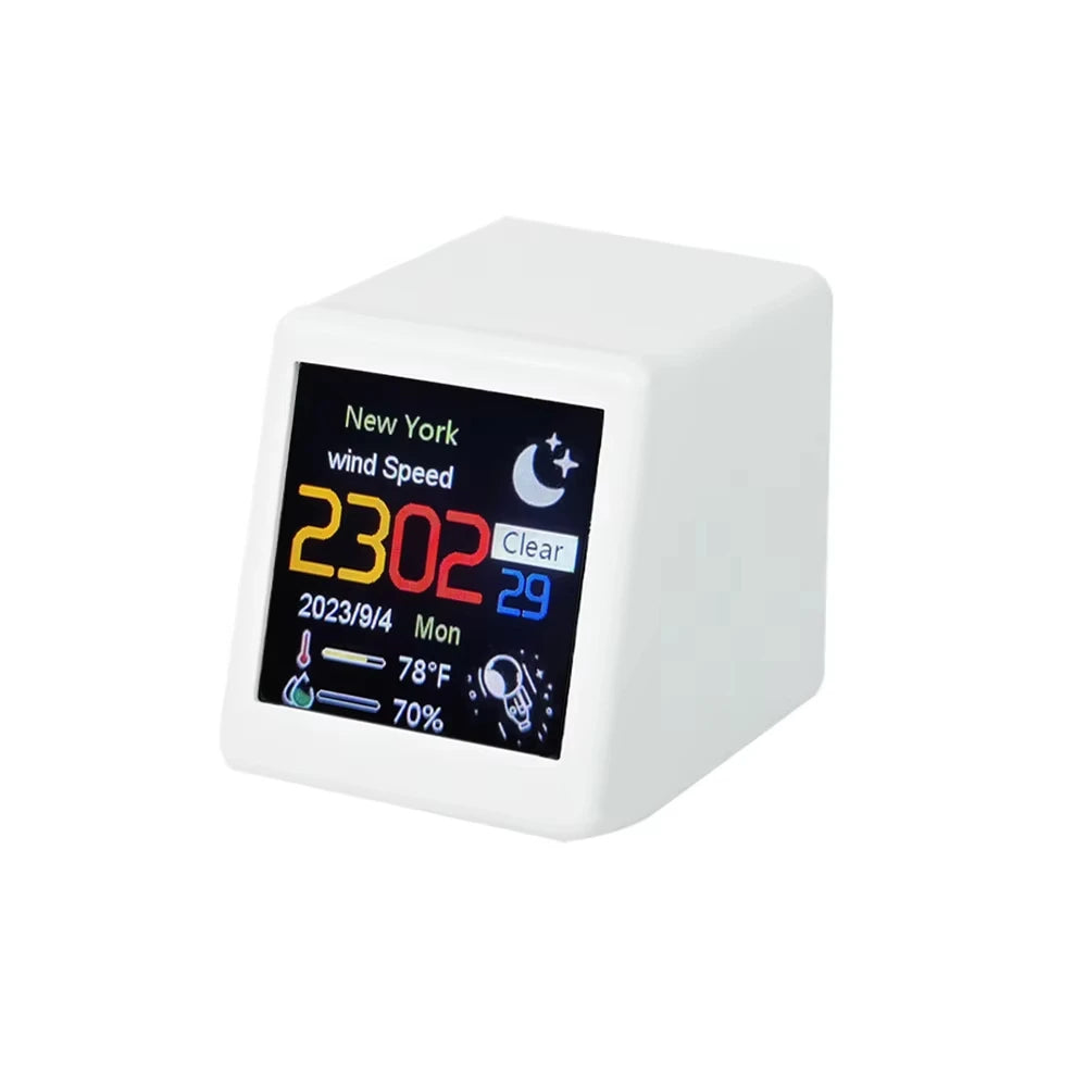 Orologio Digitale WiFi Monitor Intelligente Con Temperatura Umidità Sveglia Decorazione Portatile Per Casa Ufficio
