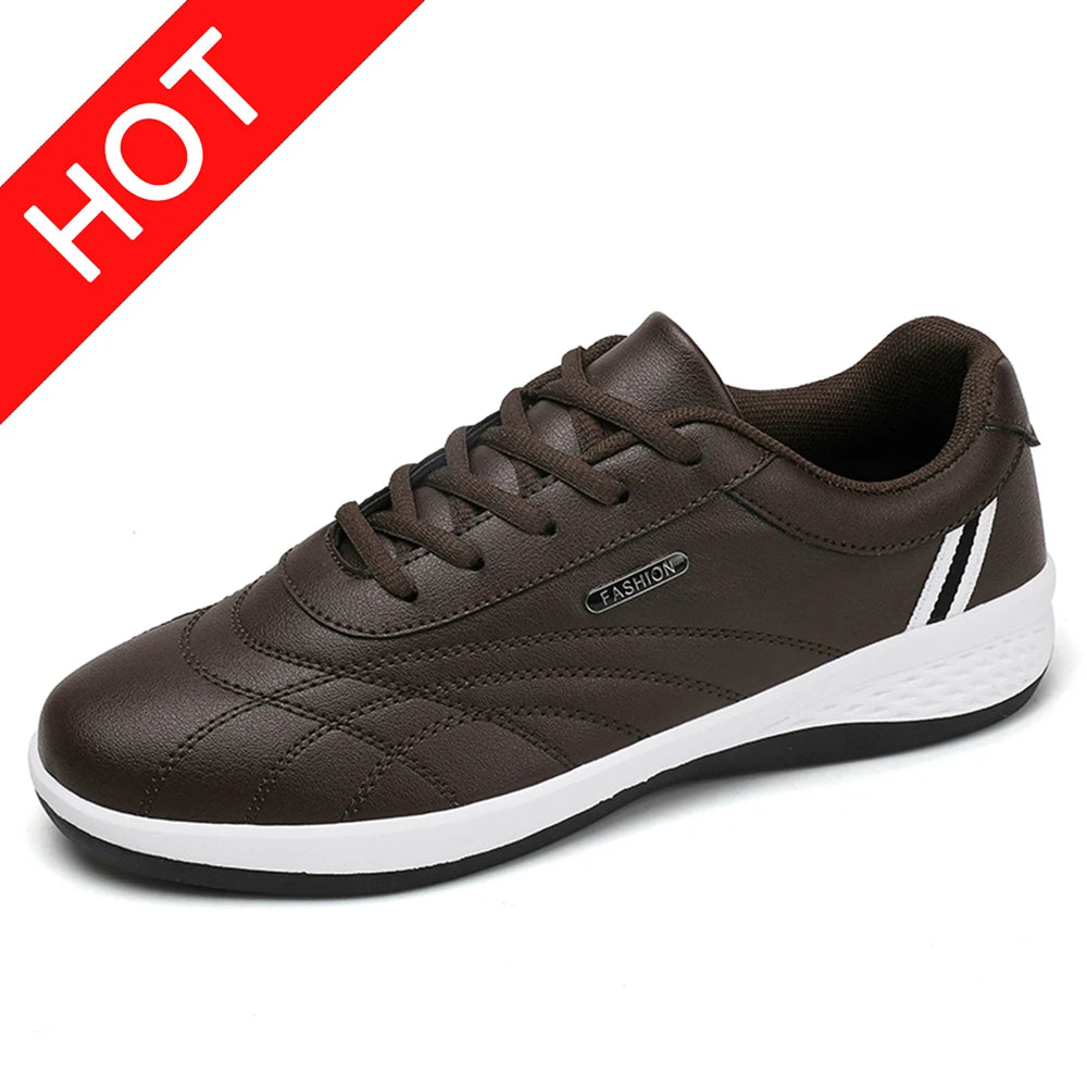Scarpe Da Uomo Casual In Pelle Stringate Da Passeggio Per Esterni Bianco Nero Taglia 10