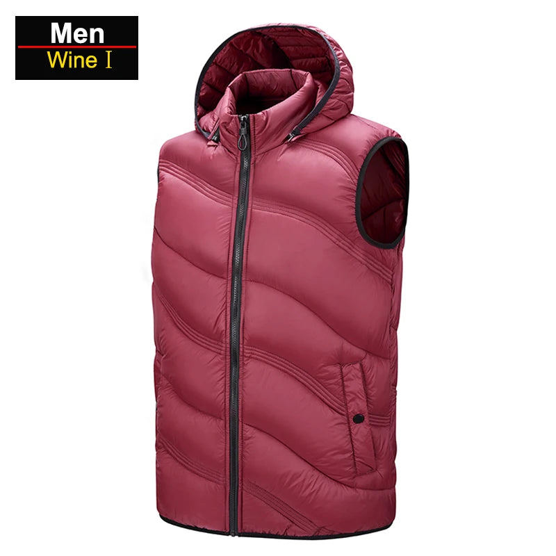 Gilet Termico Impermeabile Uomo CHRLCK per Trekking Campeggio Caccia Sci Pesca Invernale Taglia Grande Caldo e Leggero