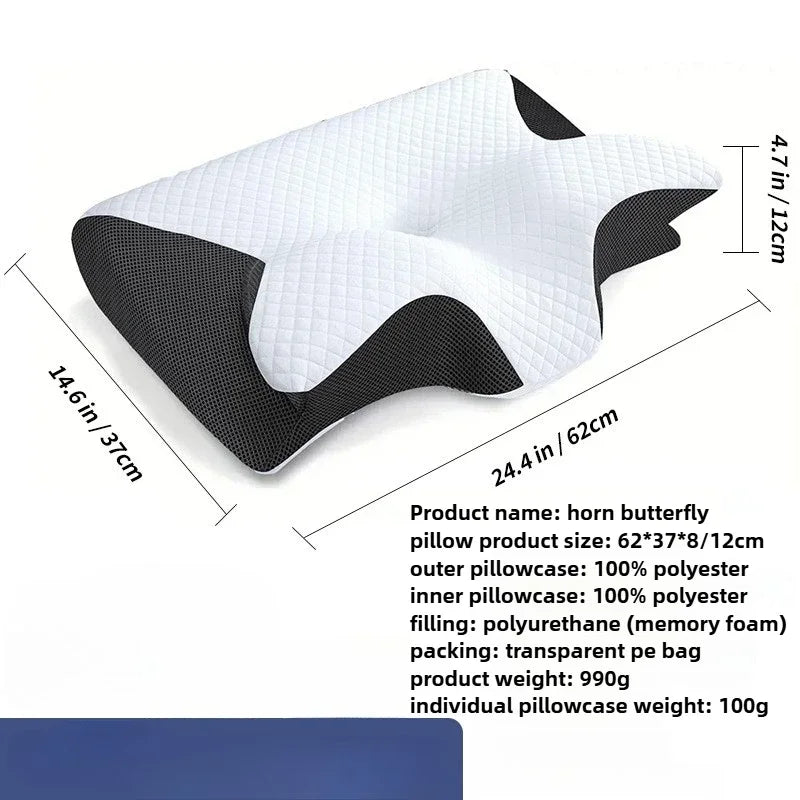 Cuscino Cervicale Memory Foam A Forma Di Farfalla Per Il Collo Sonno Confortevole E Ortopedico