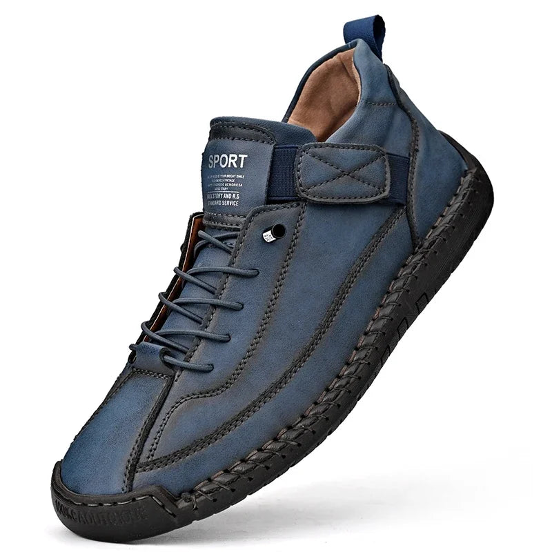 Scarpe In Pelle Cucite A Mano Uomo Scarpe Casual Da Passeggio Antiscivolo Leggere Esterno Taglia 47 48 Mocassini Slip On