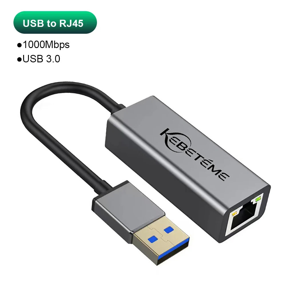 Adattatore Ethernet USB 3 0 1000 Mbps RJ45 LAN Per PC MacBook Windows 10 11 Cavo USB Ethernet Xiaomi
