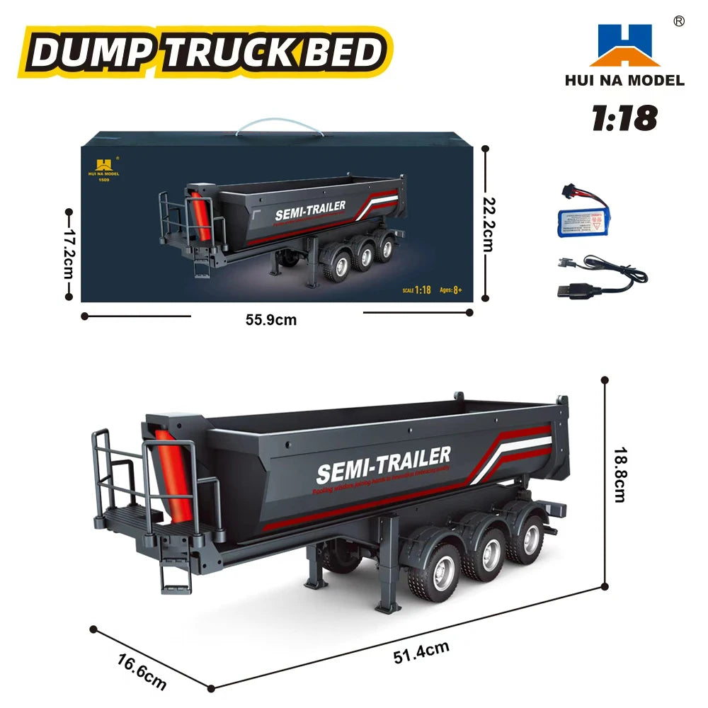 Huina 1501 770S RC Camion 1/18 2.4G Telecomando Con Luce E Suono Ingegneria Rimorchio Giocattolo