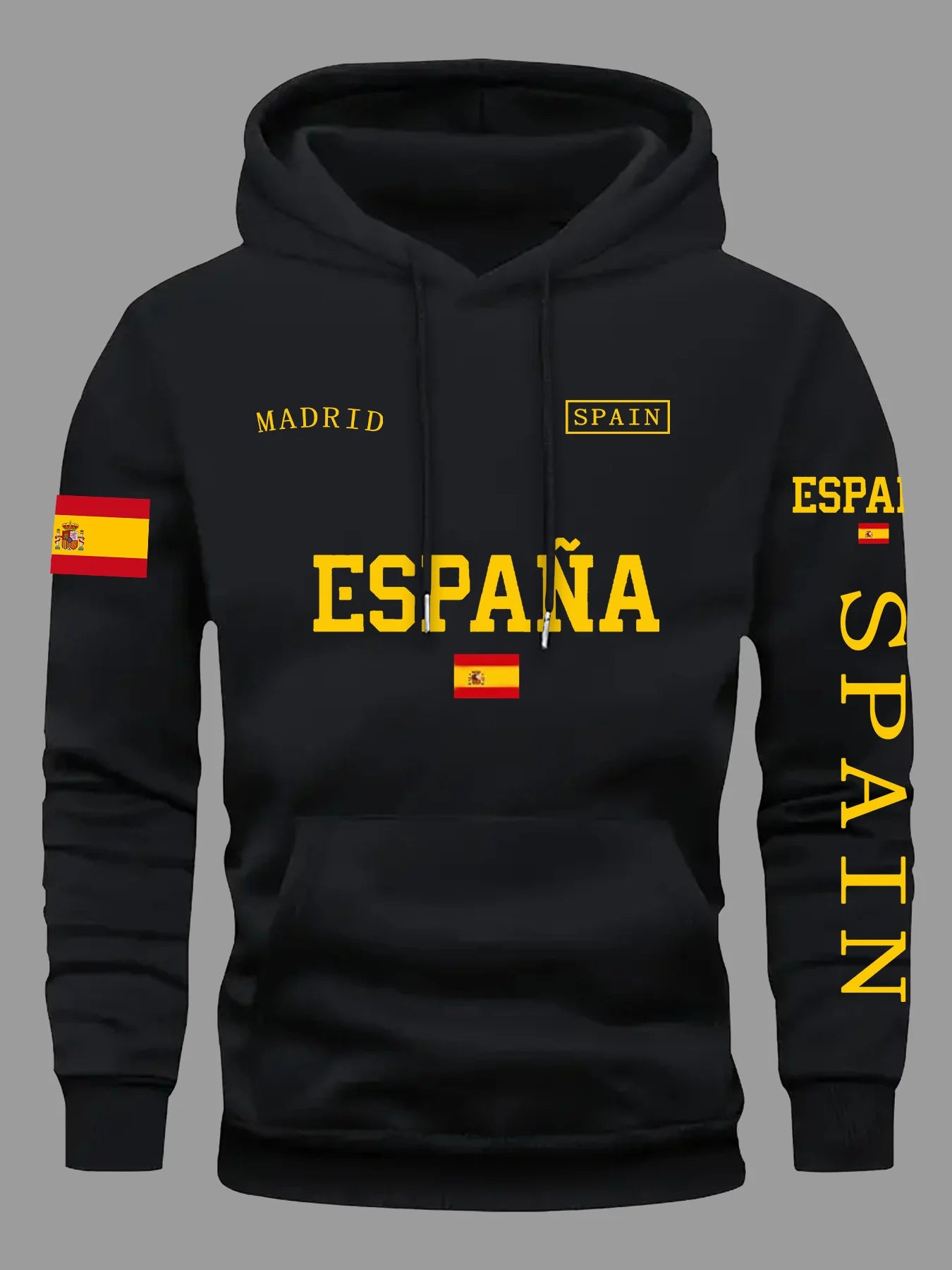 Felpa Con Cappuccio Da Donna Con Stampa Grafica Bandiera Spagnola Autunno Inverno Abbigliamento Casual Caldo E Sportivo