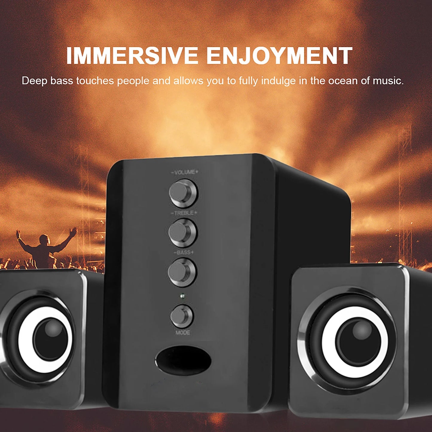 D-202 Altoparlante Cablato Per Computer Con Bassi E Suono Stereo Sound Box Per Desktop Laptop Tablet