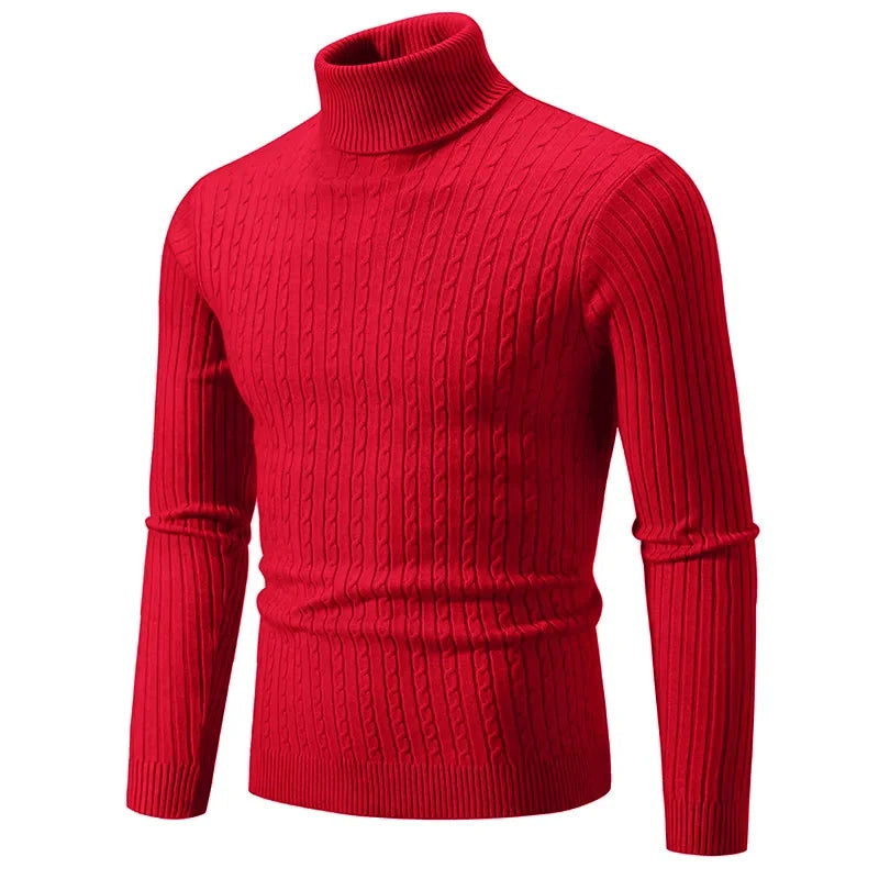 Maglione Invernale Spesso Caldo Collo Alto Dolcevita Uomo Slim Fit Maglieria Da Uomo Doppio Colletto Maschile