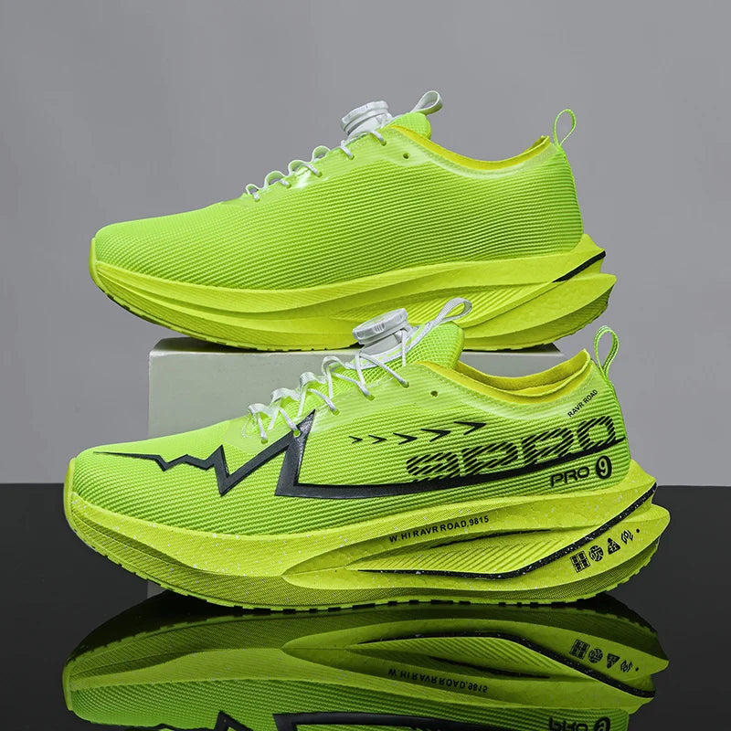 Scarpe Da Corsa Fluorescenti Carbon Marathon Uomo Traspiranti Leggere Scarpe Da Ginnastica Comode Da Donna