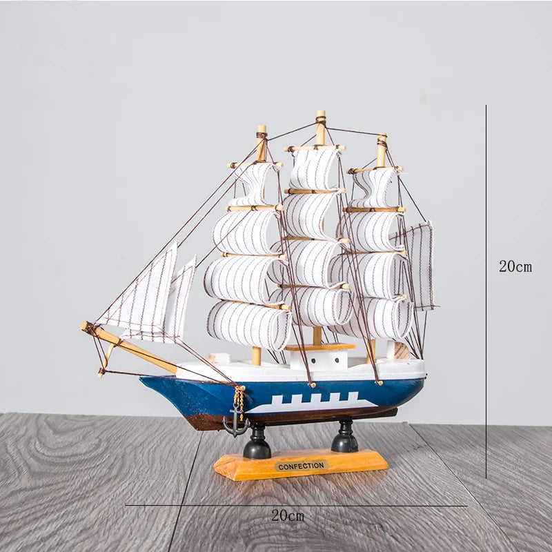 Modello Di Barca A Vela In Legno Per Decorazioni Della Casa In Stile Mediterraneo Accessori Regalo Compleanno