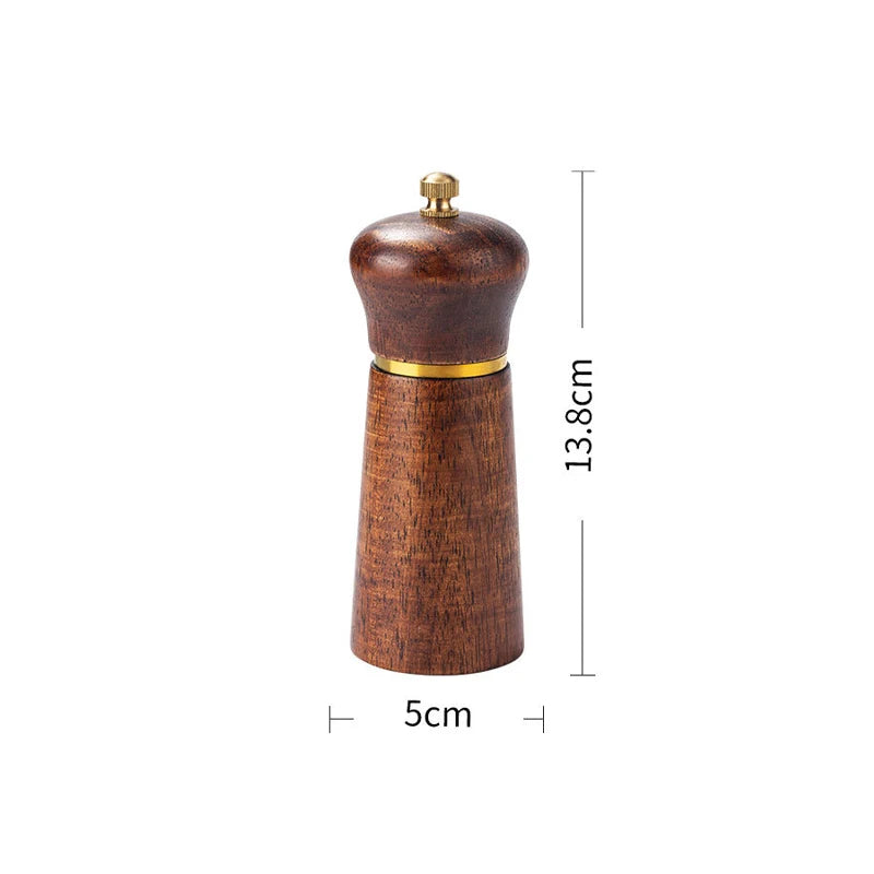 Macinapepe In Legno Con Macinino In Ceramica Regolabile Per Sale Spezie Erbe 0,625 Pollici