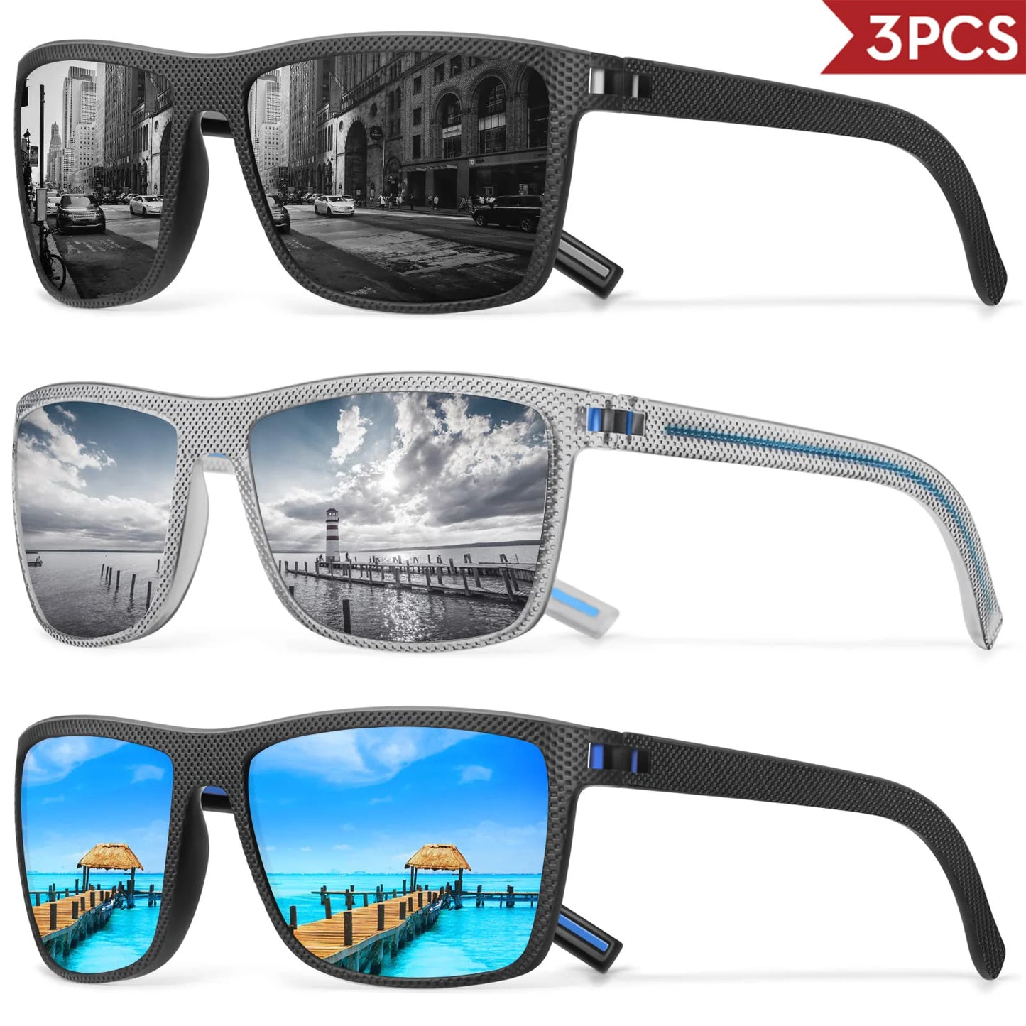 Confezione Occhiali Da Sole Polarizzati Colorati Unisex Con Scatola Di Design UV400 Per Guida Pesca E Sport All Aperto