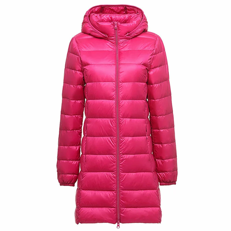 Piumino Leggero Da Donna Di Media Lunghezza Per Autunno Inverno 2025 Moda Semplice Temperamento Senza Cappuccio
