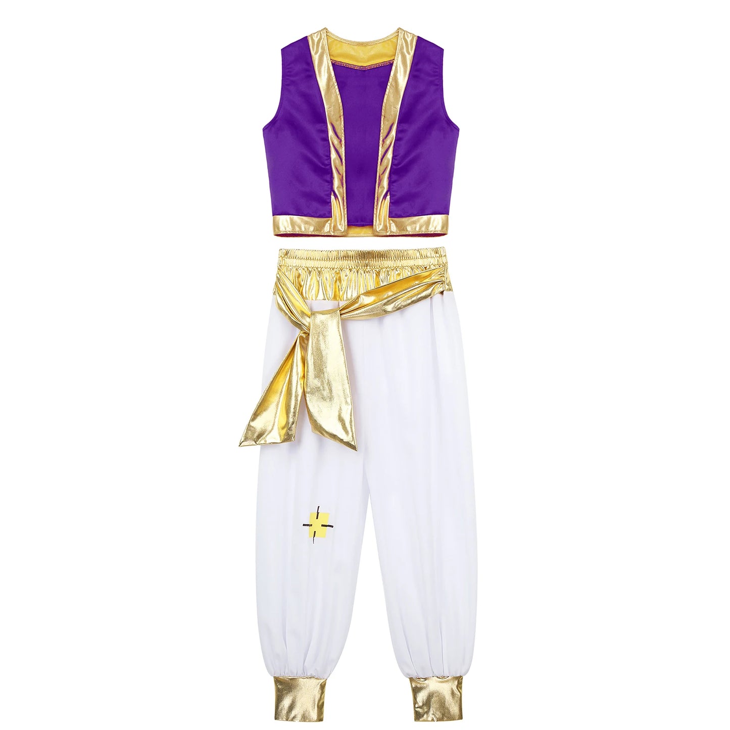 Costume Da Principe Arabo Per Ragazzi Cosplay Con Gilet E Pantaloni Harem Completo Per Halloween Carnevale Teatrali