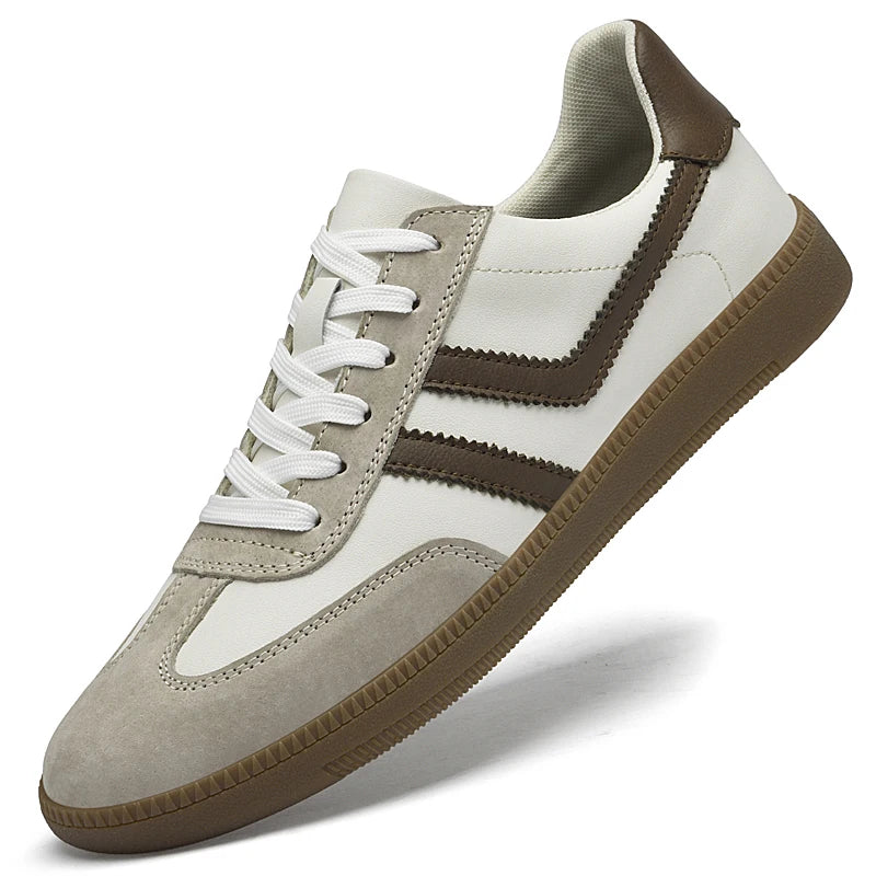 Scarpe Vulcanizzate Uomo Collezione Primaverile Scarpe Stringate Casual da Esterno Pelle Classiche da Passeggio Skate