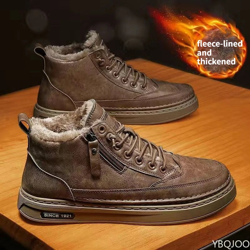 Stivali Da Uomo Invernali Grandi Dimensioni Con Pile Spesso E Caldi Look Alla Moda E Casual Con Fondo Piatto
