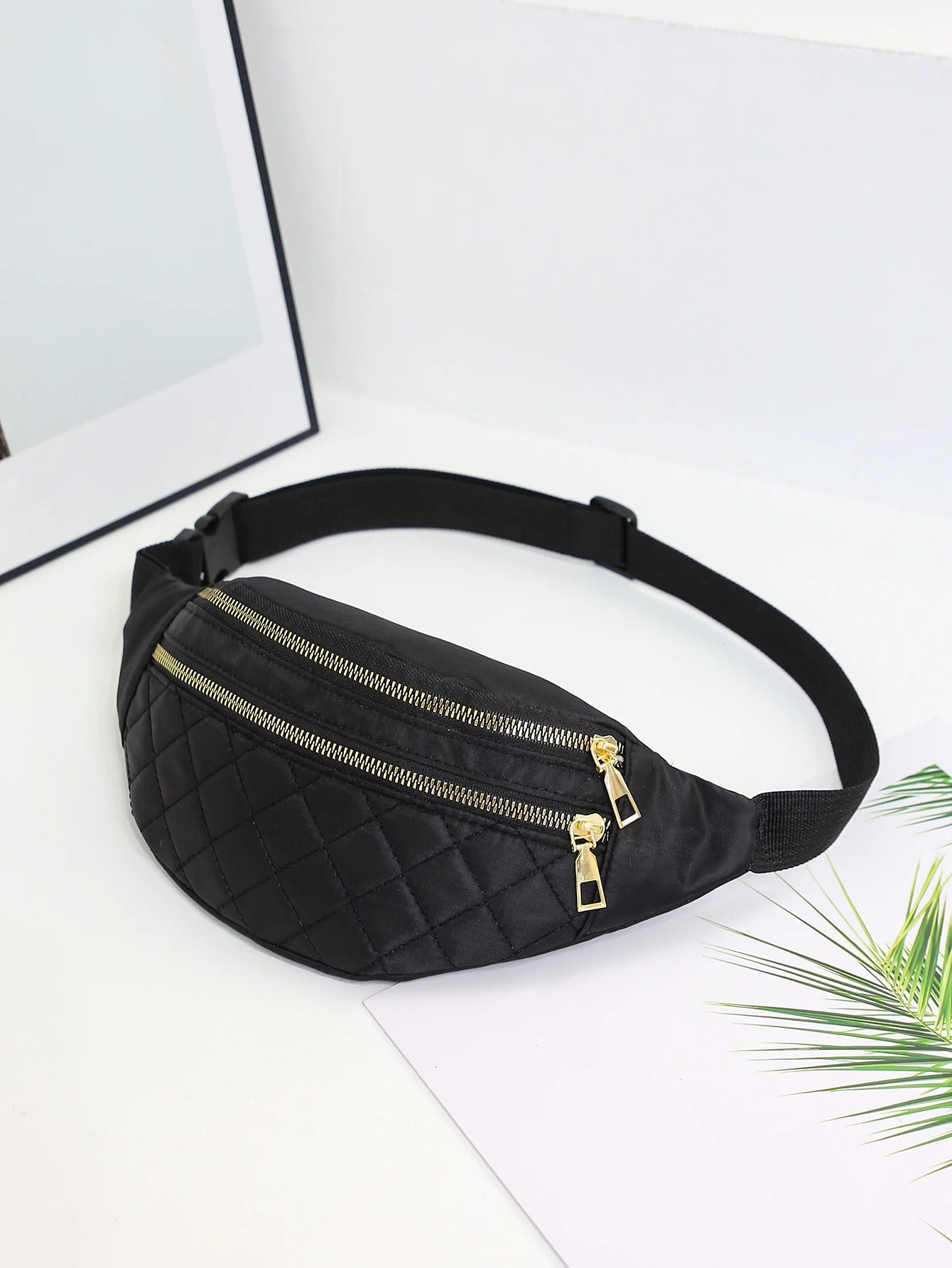 Marsupio da Donna in Nylon Borsa da Viaggio a Tracolla con Tasca da Cintura e Spazio Interno Multifunzionale