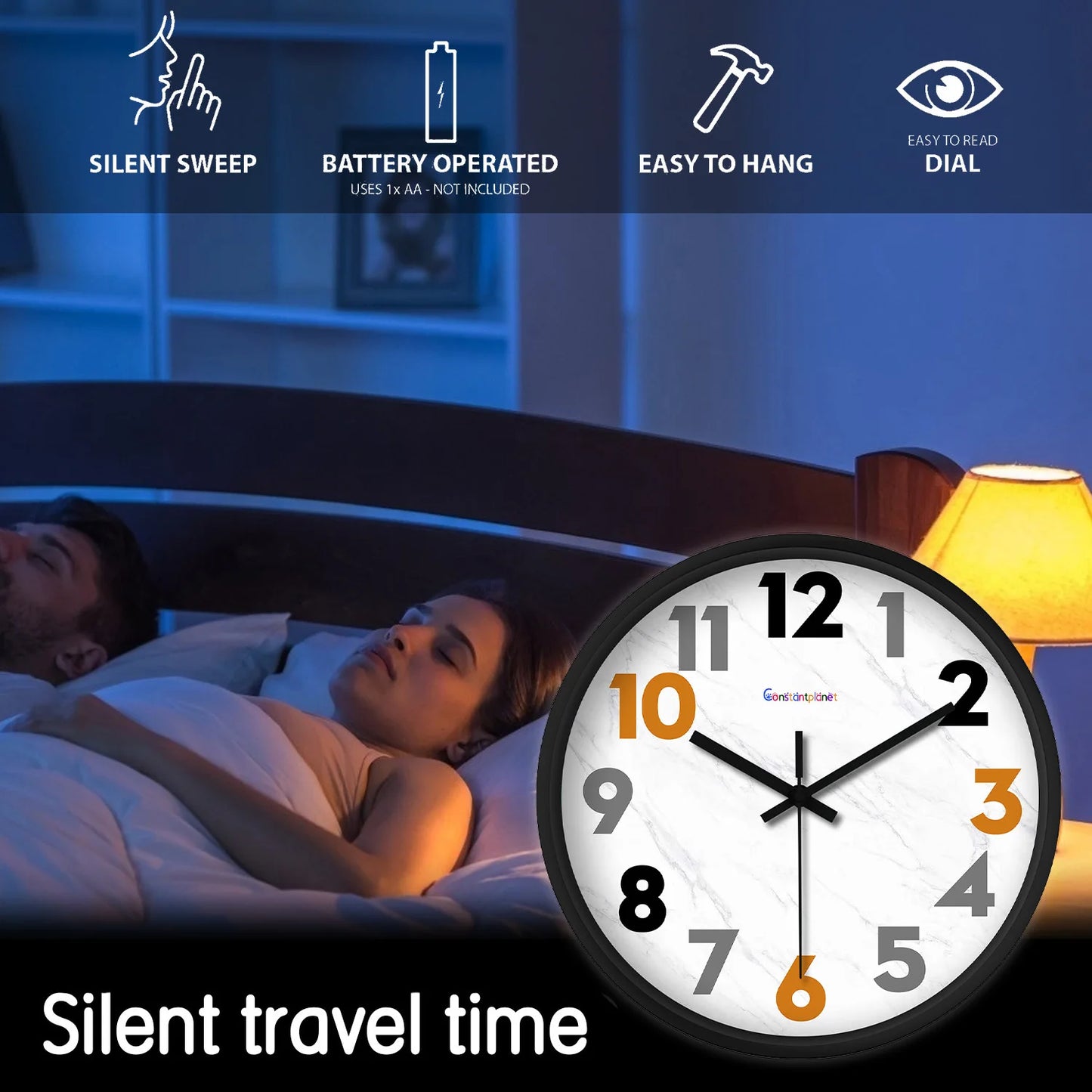 Orologio Da Parete Semplice E Moderno Da 8 Pollici Con Motivo Marmo Per Soggiorno E Cucina Quarzo Silenzioso Regalo Festa