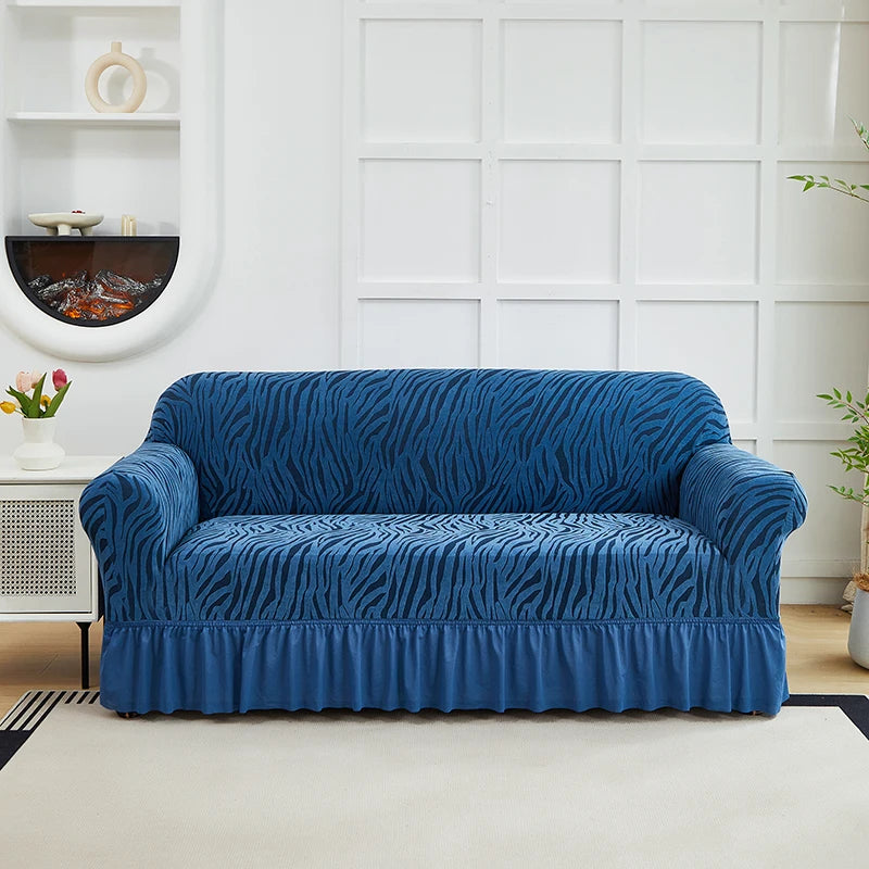 1pc Gonna Onda Cationica Copridivano Fodera per Divano Jacquard Elastico All-inclusive Protezione per Divano Regolabile Antiscivolo Universale