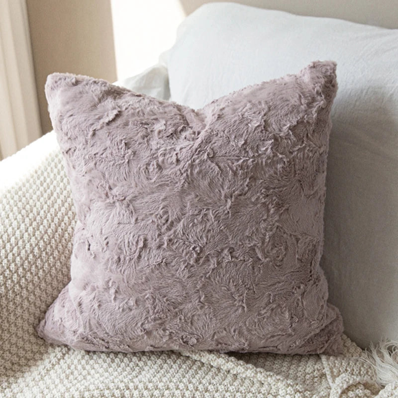 Fodera Per Cuscino Invernale In Peluche Morbida Quadrata 45x45 Cm Decorativa Per Soggiorno