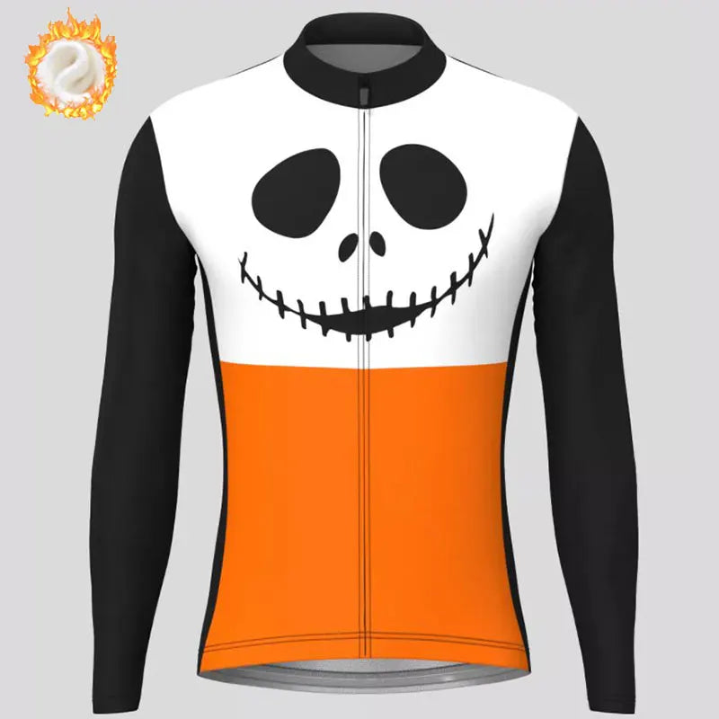 Maglie Da Ciclismo Invernali In Pile Termico Uomo Maniche Lunghe Giacche Da Bicicletta Calde Motivo Halloween 2023