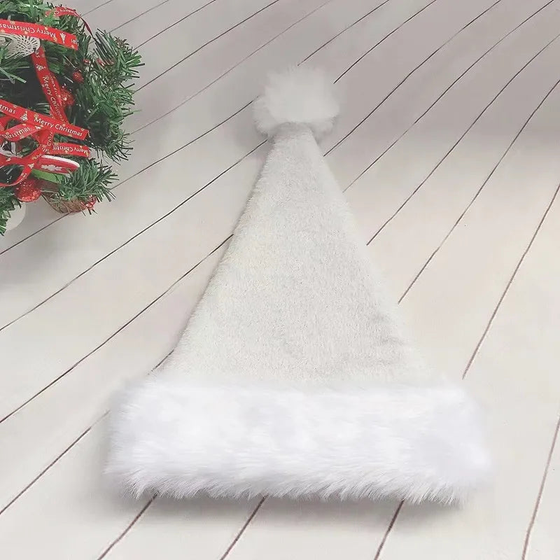 Cappello Natalizio In Peluche Bianco 30x45 Cm Unisex Comfort Da Babbo Natale Seta Brillante 2025