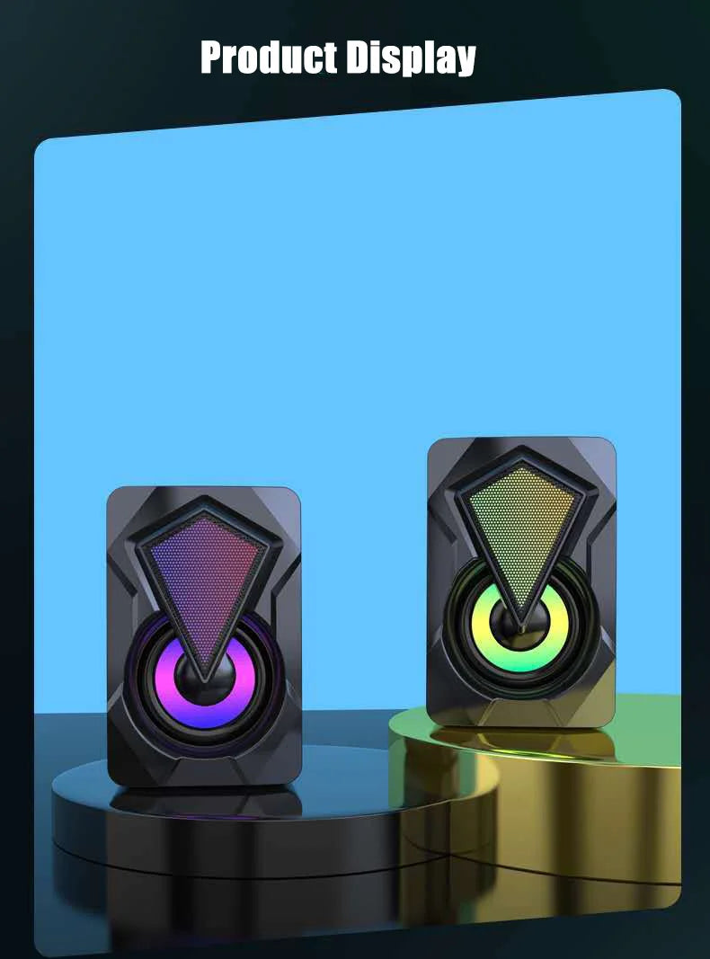 Nuovo Altoparlante Per Computer X2 Illuminato RGB USB Mini Cablato Multimediale Per PC Laptop Desktop
