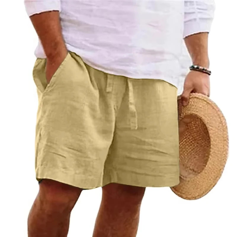 Nuovi Pantaloni Corti Estivi Leggeri Da Uomo In Cotone Tinta Unita Per Spiaggia Outdoor Traspiranti