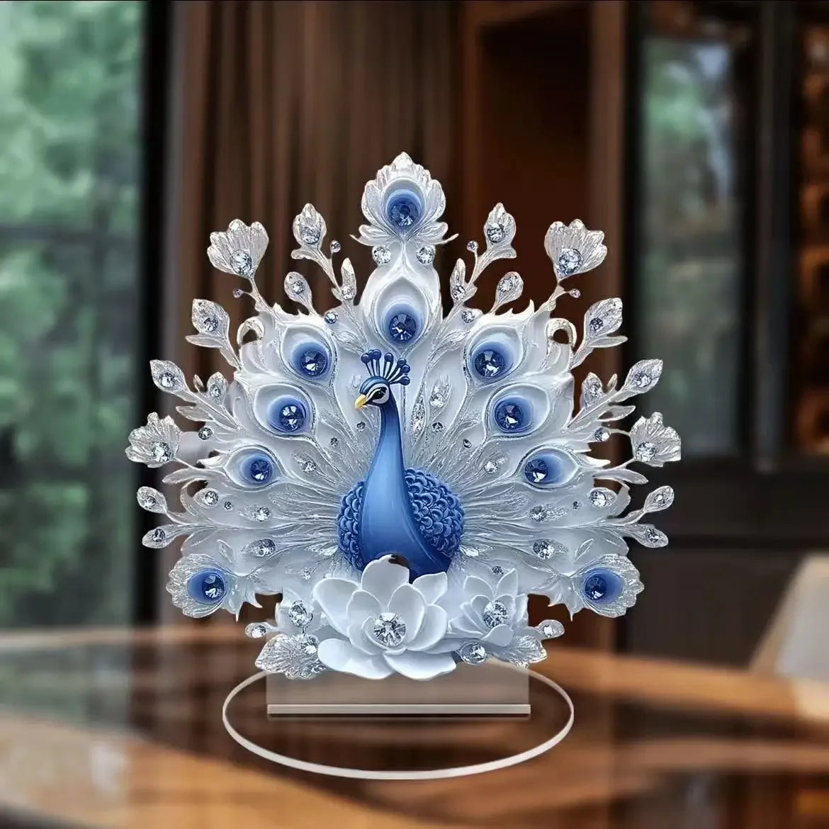 Statua Drago Di Cristallo Bianco Acrilico Piatta 2D Per Casa Ufficio Decorazione Tavolo Regalo