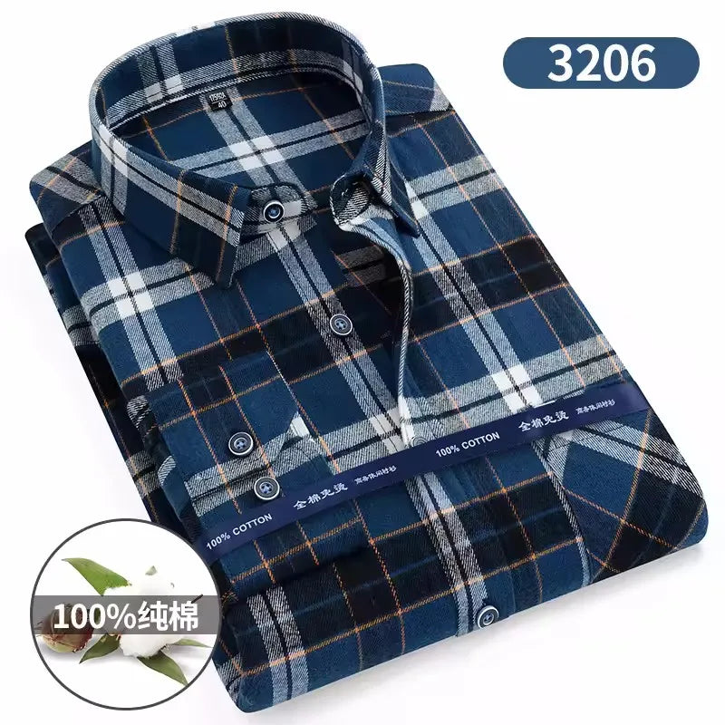 Camicie Da Uomo In Flanella Scozzese A Quadri Manica Lunga In Cotone Taglie Dalla S Alla XL Vestibilita Standard E Casual
