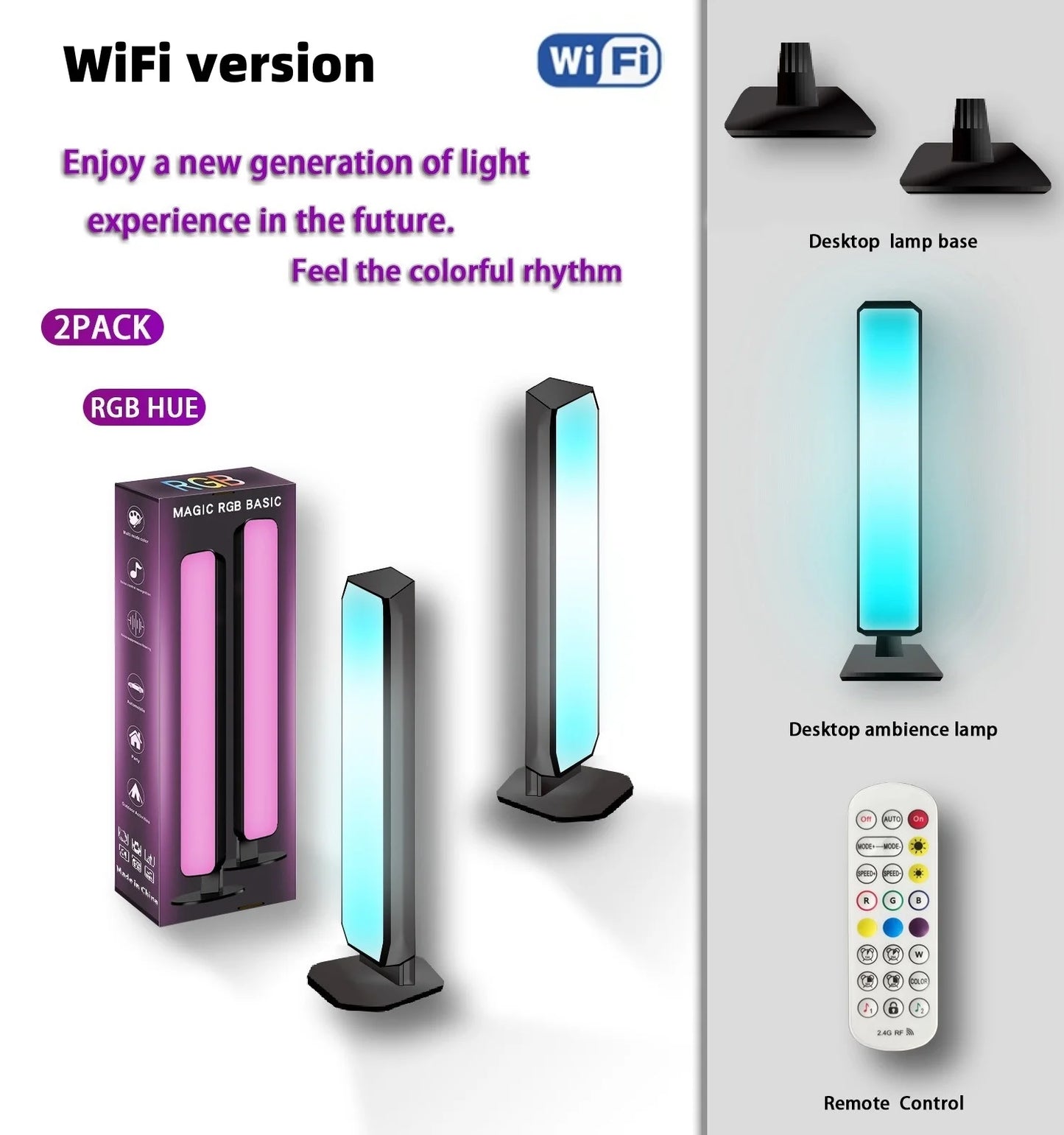 Luce Atmosfera Intelligente Tuya Controllo Remoto App RGB Lampada Da Tavolo Per Computer TV Gioco Musica Ritmo Decorativa