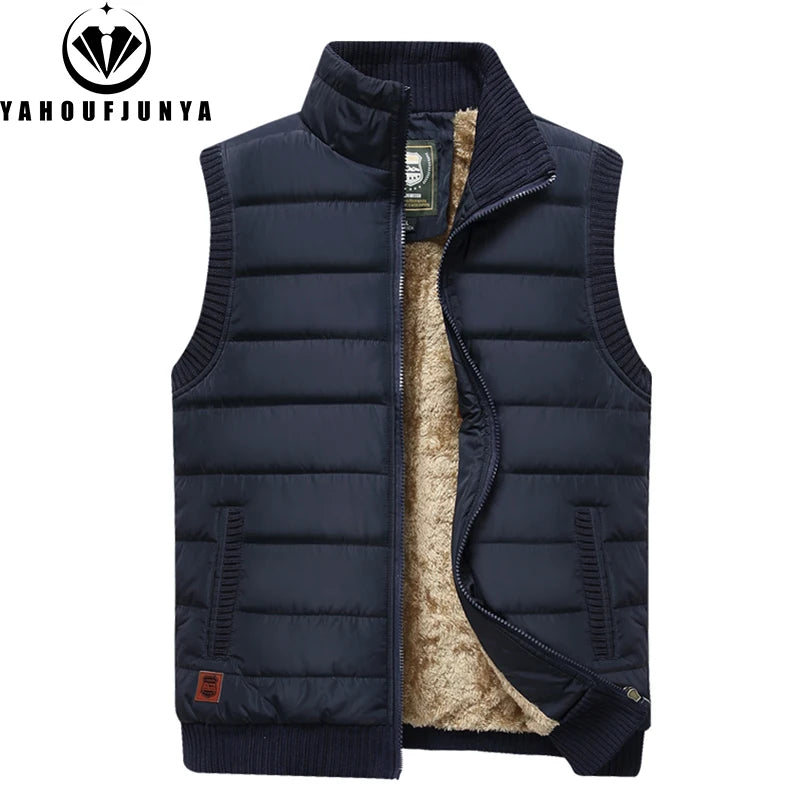 Uomo 2024 Inverno Senza Maniche Gilet Con Colletto Alla Coreana Antivento Caldo Autunno Tinta Unita Casual Outdoor