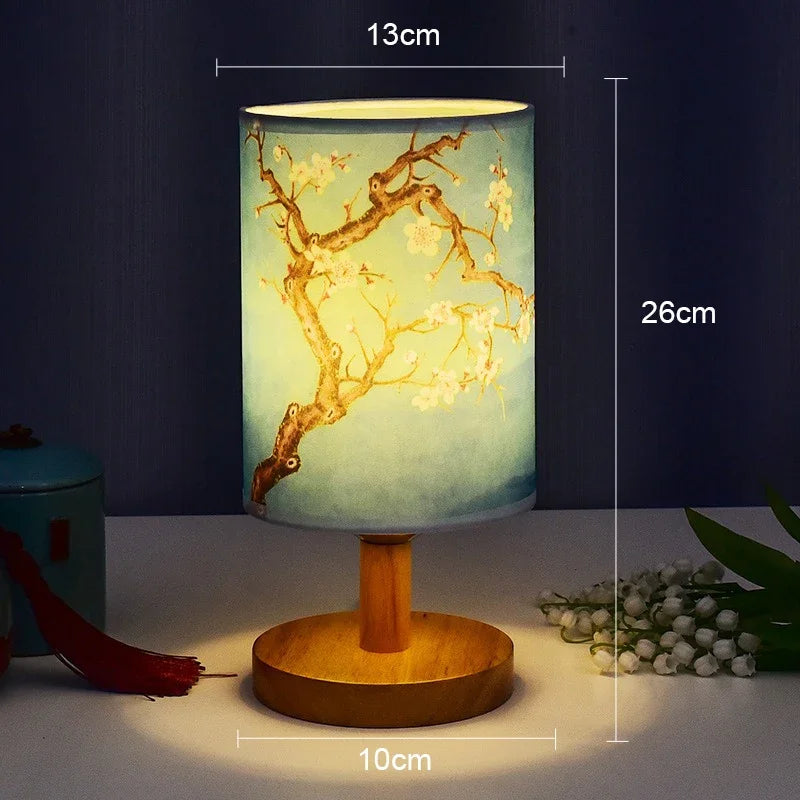 Lampada Da Tavolo Led Decorazione Scrivania Con Dimmer Spina UE Luce Notturna Per Camera Da Letto In Stile Cinese