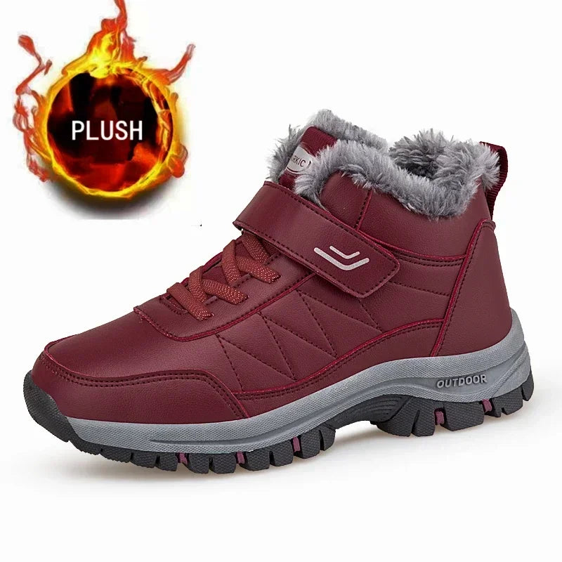 Stivali Invernali Da Uomo Impermeabili In Pelle Antiscivolo Per Esterni Unisex Caldi Peluche Taglia Grande 47 48