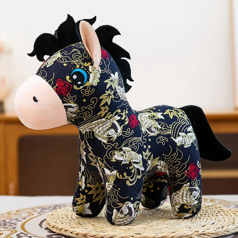 Mascotte Di Capodanno Cavallo Di Peluche 15 20 cm Panno Cavallo Decorazione Per La Famiglia Atmosfera Per Le Vacanze