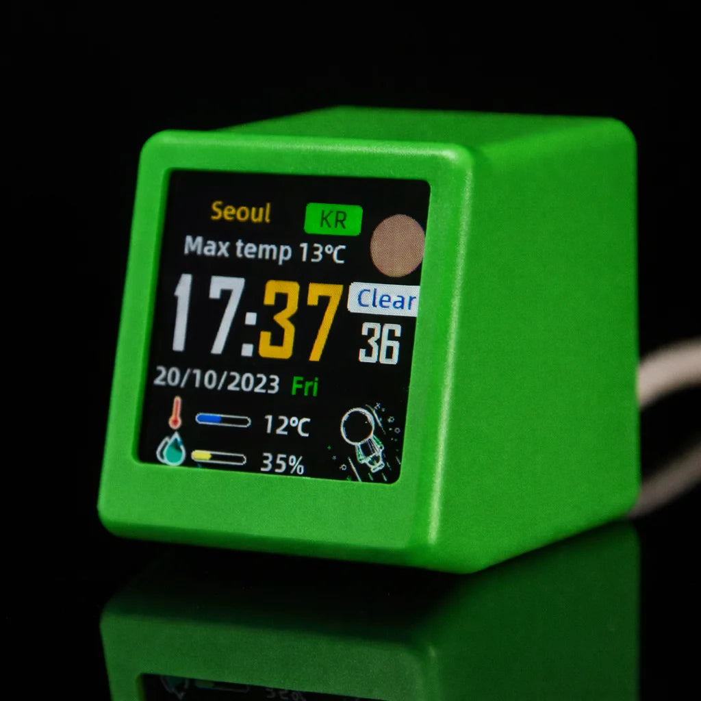Stazione Meteo WiFi GeekMagic Ultra Smart Con Orologio Da Comodino Album E Animazioni GIF Decorazione Da Scrivania