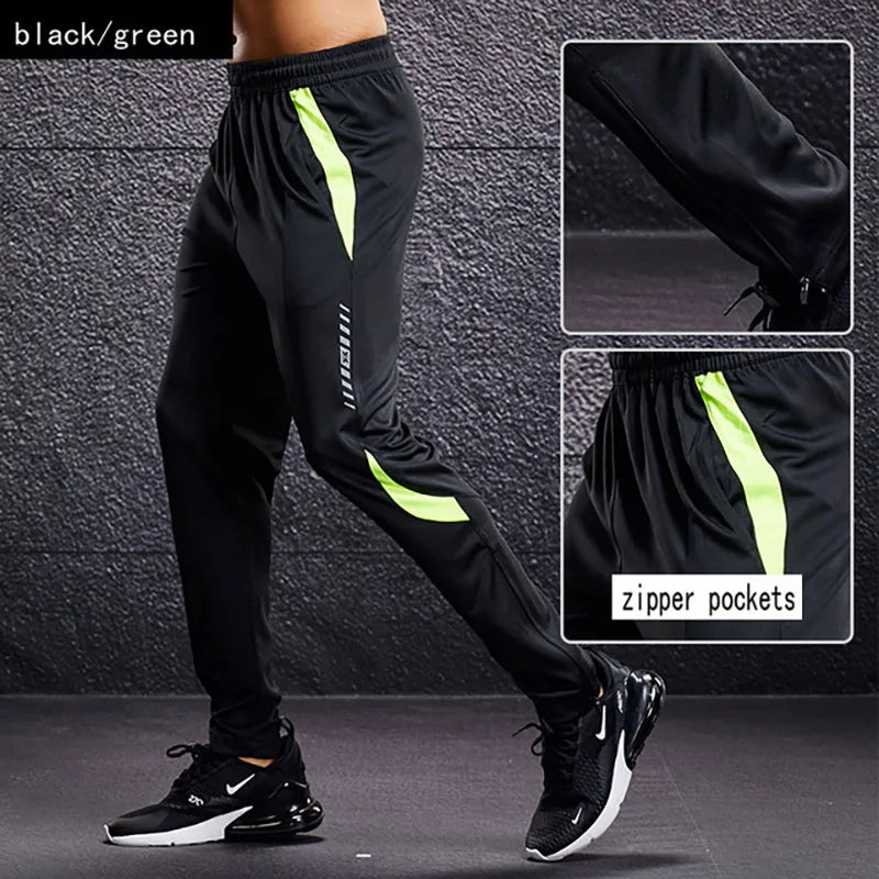 Pantaloni Sportivi Da Uomo Con Tasche Con Cerniera Per Corsa Allenamento Calcio Fitness In Poliestere Modello A102