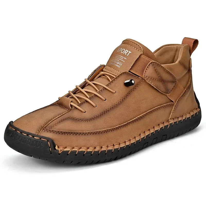 Scarpe Casual Da Uomo In Pelle Cucita A Mano Antiscivolo Con Fondo Grande E Fibbia Centrale