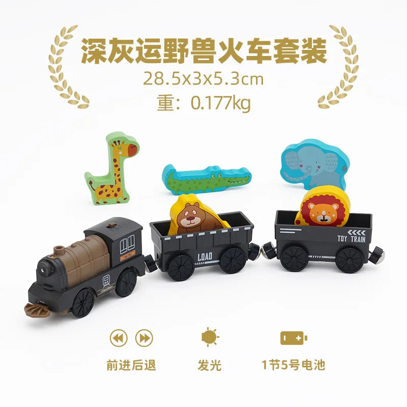 Set Trenini Elettrici Per Ferrovia In Legno Pista Del Treno Regalo Di Natale Per Bambini