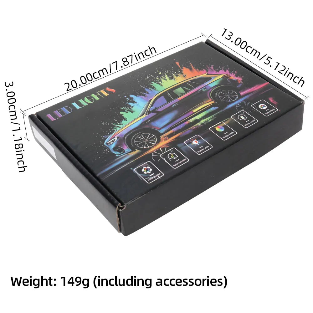 Luce Ambientale RGB Con Sensore Sonoro Striscia LED Sincronizzata Con La Musica Per Auto USB E Cruscotto
