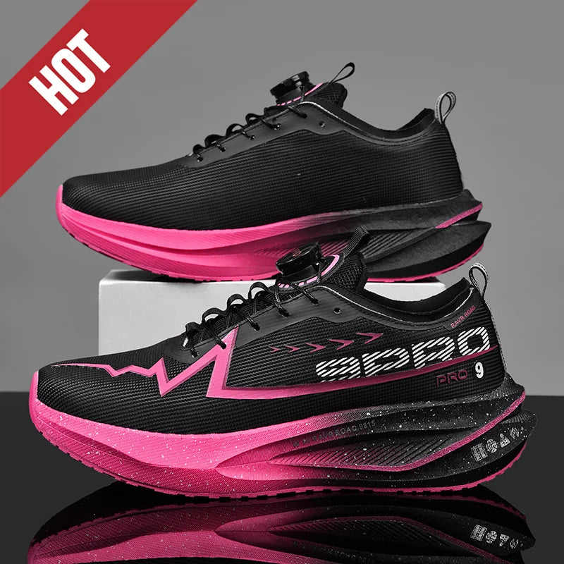 Scarpe Da Corsa Fluorescenti Con Piastra In Carbonio Per Maratona Leggere Traspiranti Antiscivolo Uomo Donna