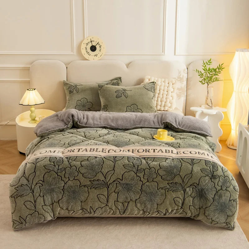 Coperta Super Spessa Inverno Autunno Taglia Queen Peluche Antistatica Morbida Confortevole Pile Coral Fleece Poliestere
