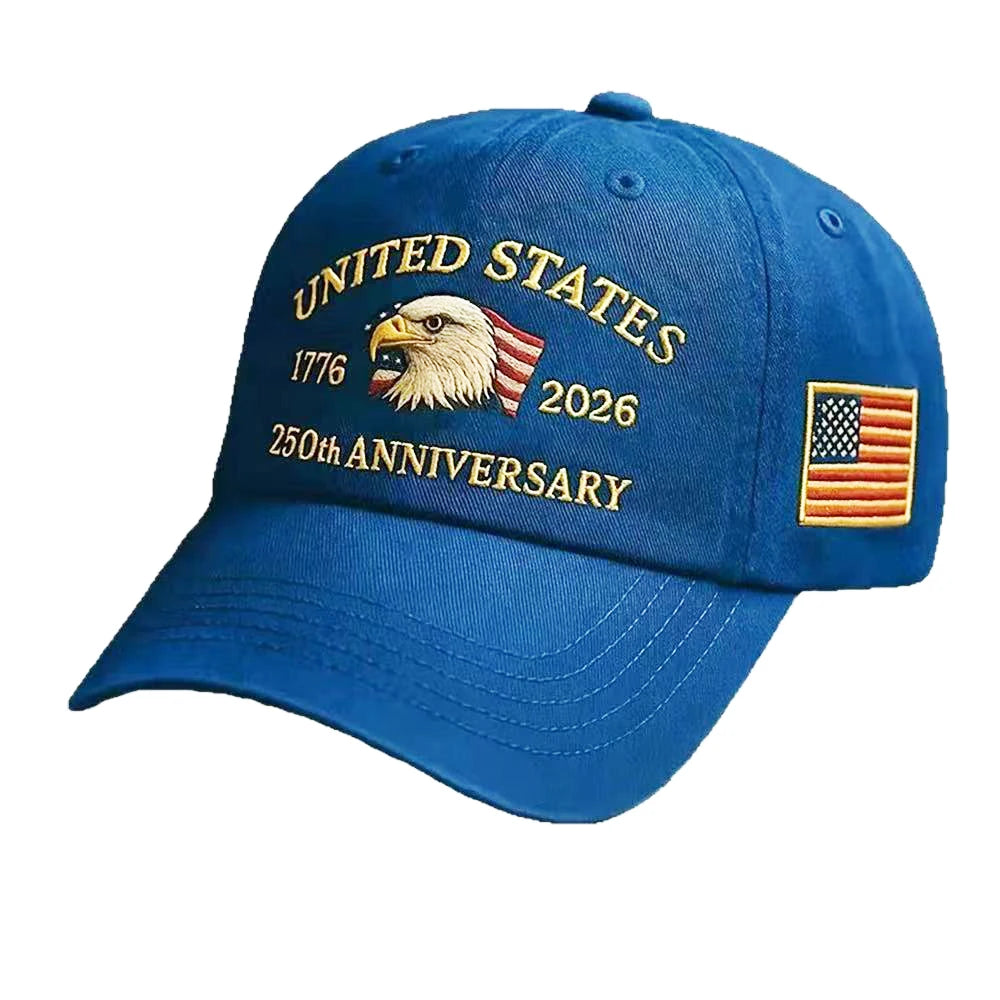 Cappello Patriottico 250esimo Anniversario USA Con Aquila Ricamata Unisex Berretto Da Baseball Elegante