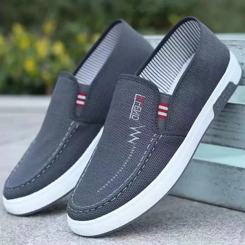 Scarpe Da Uomo Sneakers In Tela Traspirante Slip On Per Passeggio Tennis Mocassini Da Guida Casa Skate Lavoro