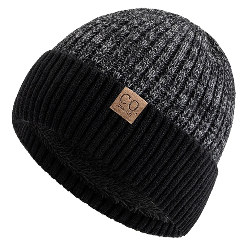 Nuovi Cappelli Invernali Unisex Bicolore Con Fodera In Pelliccia Berretto Caldo Lavorato A Maglia Per Uomo E Donna